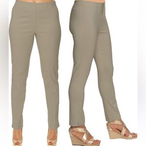 Lior Pull-on pants Sz L Taupe Stretch Tummy Control Skinny Any Occasion